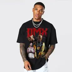 Camiseta Oversized Masculina Streetwear 100% Algodão Premium Bootleg DMX