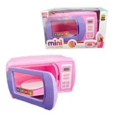 Mini Micro-ondas de Brinquedo cor Rosa Infantil - Bs Toys