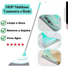 MOP Multiuso Vassoura e Rodo Mágico Tira Pelo Puxa Água Limpa e Seca Diversos Tipos de Pisos