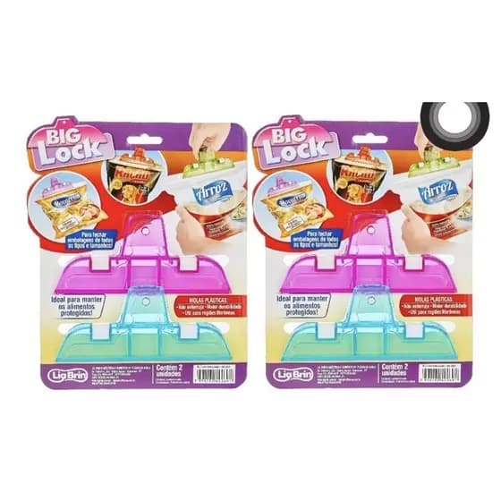 Prendedor Embalagem Lacre Pack Lock Cores Aleatório Proteção Alimentos Envio 24HRS Promoção