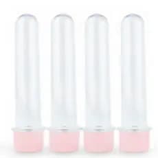 10 Tubetes Cristal 13cm Tampa Rosa Bebê - aniversário, chá de bebê, lembrancinha