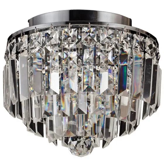 Plafon Kri Cristal Transparente Redondo 25X21,5cm Bella Iluminação