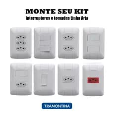 Tomadas, Placa Cega e Interruptores – Linha Aria Tramontina | 10A / 20A | Módulos e Placas 4x2 / 4x4
