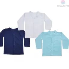 3 Casacos de Nenê Cardigan para bebê Menino Masculino Liso Diversas Cores Tamanhos desde RN até o GG