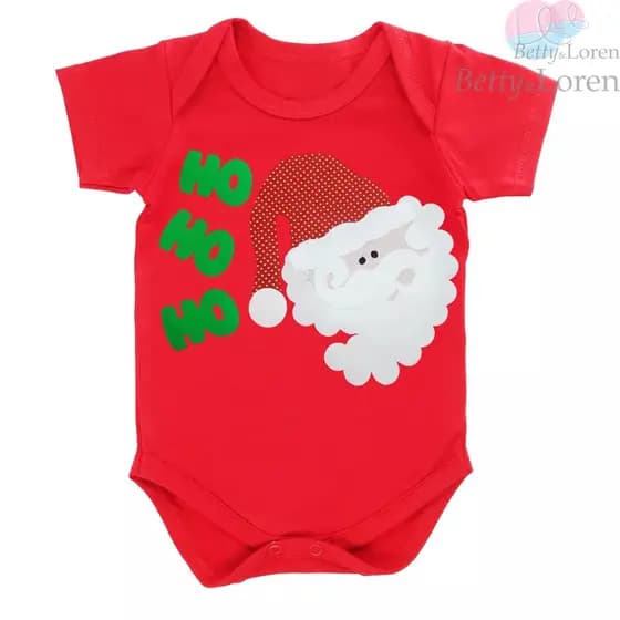 Body de Natal Vermelho e Branco para Bebê Menina e/ou Menino Estampado , Papai Noel, Rena