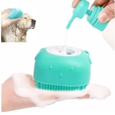 Escova de banho de silicone macio para pet, massageador para gel de banho, pente para cão e gato, utensílios de higiene
