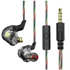 Fone de ouvido com microfone, Qkz Ak6 9D profissional, Graves fortes, com fio.
