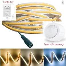 COB LED com Sensor de Movimento 8mm luz de fita com plugue dc/2pin fio regulável iluminação cobled decoração