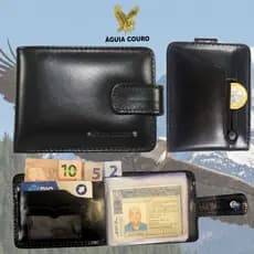 Carteira Masculina Couro Legítimo Premium Extra Macia Fecho Pressão