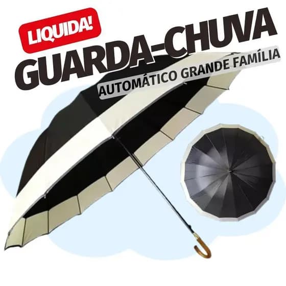 Guarda Chuva Sombrinha Automático Reforçado Grande 16 Vareta
