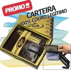 Carteira Masculina Couro 100% Legitimo Premium Fecho Moedas
