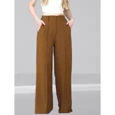 Calça Feminina Pantalona Alfaiataria Forrada com Elástico Envio 24 horas