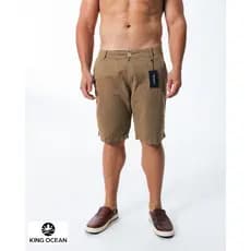 Bermuda Sarja Premium Masculina Botão Casual Confortável