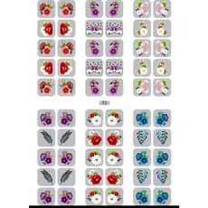 Cartelão com 240 adesivos 3D finalizados para unhas VARIADOS