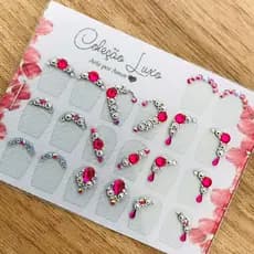 30 pares  joias de unha, adesivos de unha CDR,c1,c4( 3 cartelas de 10 pares) (kit3)