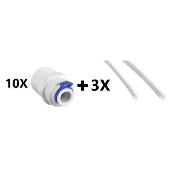 10 Conexão Reta Engate Rápido Rosca 1/2 P/ Purificador + Mangueira fina 1/4