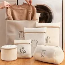 Kit 6 Sacos Lava Roupa Facil Para Máquina de Lavar Delicadas Íntimas Organizador de Roupas Ziper
