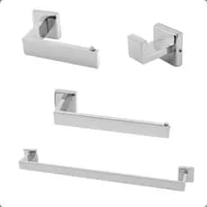 Kit Acessorios Banheiro Inox 304 Lavabo Conjunto Cromado