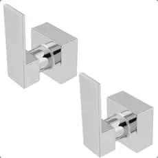 Kit 2 Acabamento Registro Base Deca Padrão 16 Estrias de Gaveta ou Pressão Chuveiro 1/2 ou 3/4 Metal