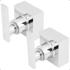 Kit 2 Acabamento Registro Base Deca Padrão 16 Estrias Gaveta Pressão Chuveiro 1/2 ou 3/4 Metal