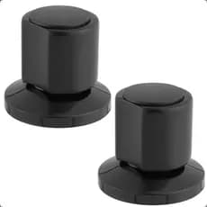 Kit 2 Acabamento Registro Base Deca Padrão 16 Estrias Gaveta Pressão Chuveiro 1/2 3/4  Preto Fosco