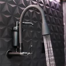 Torneira Gourmet com Filtro Parede Preta Flexível 2 Jatos ABS Para Cozinha Pia Área Gourmet Luxo