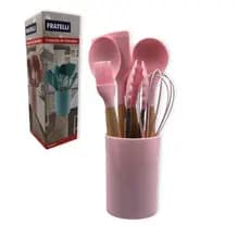 Conjunto de Utensílios Silicone 8 Peças- Jogo de Espátulas- Kit