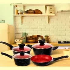 Conjunto Panelas Antiaderente Revestimento Cerâmica Tampa de Vidro 04 peças Evitando que os alimentos grudem-Jogo Panela