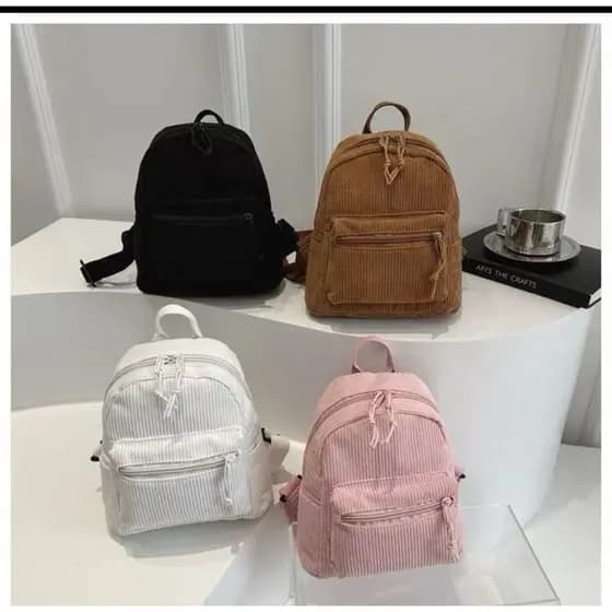 Mochila Veludo Pequena Feminina MINI Estilosa Mulher Menina Dia A Dia Presente