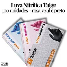 Luva Nitrilica Descartavel Sem Po Caixa 100un Talge Inovem Preta Rosa Azul Procedimento Estetica P M G
