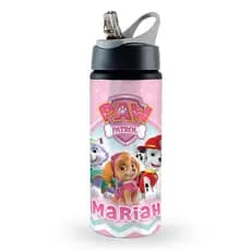 Garrafa squeeze alumínio Skye Patrulha Canina Menina personalizada com nome