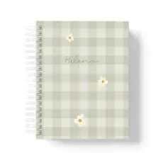 Agenda personalizada com nome datada e permanente capa xadrez e outras