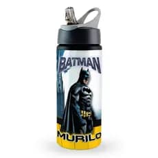Garrafa squeeze escolar alumínio Batman personalizada com nome