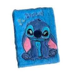 Caderno Inteligente Glitter ou do Stitch com Capa de Pelúcia Ótima Promoção