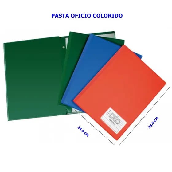 Pasta Catalógo Arquivo Colorido Oficio com 50 Envelopes Medios e parafusos plasticos