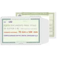 Capa Plastica Para Rg Etitulo De Eleitor  Kit C/ 10 Unidades