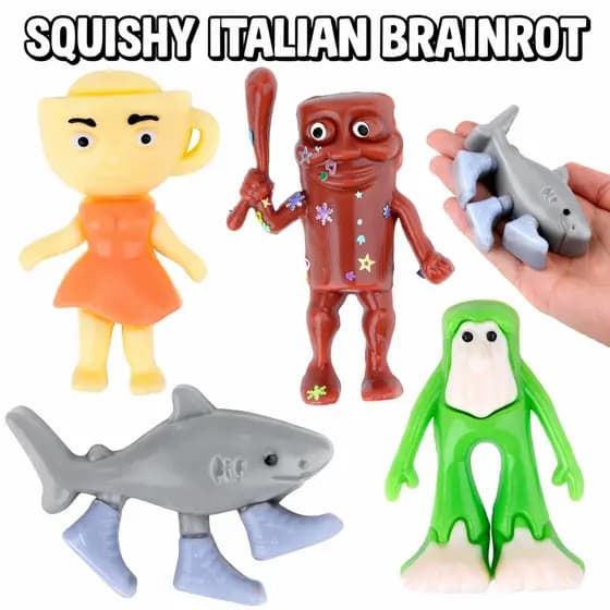 Taba Squishy Italian Brainrot Fofo Alívio Estresse Apertar Bichinho que Gruda Macio Brinquedo
