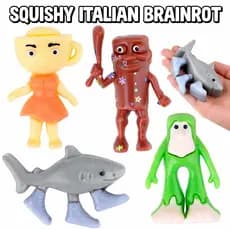 Taba Squishy Italian Brainrot Fofo Alívio Estresse Apertar Bichinho que Gruda Macio Brinquedo