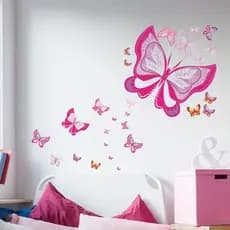 Adesivo Decorativo Borboletas Rosa Para Geladeira Móveis Paredes