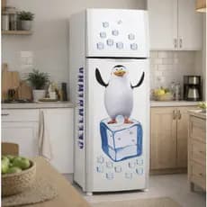 Adesivo Decorativo Para Geladeira Móveis Paredes Pinguim Gelo Geladaaa C041