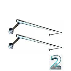 2 cabideiro / arara de parede / arara de roupa cromada cada com 1 metro