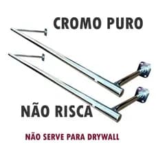 2 ARARAS DE PAREDE 1 METRO CROMADA NÃO RISCA COM PARAFUSOS E BUCHAS