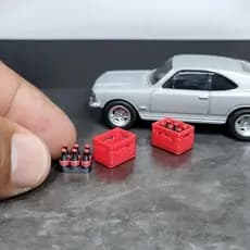 10 unidades Miniatura Coca Cola caixa com garrafinhas escala 1/64 Diorama