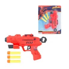 Pistola de brinquedo lança dardo homem aranha spider man aventura e diversão 4 dardos para ação