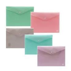 Pasta Botão Envelope Yes Oficio A4 Horizontal cores pastéis