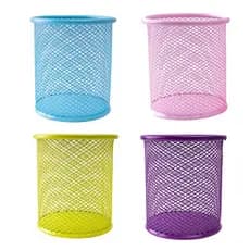 Porta Caneta Metal Redondo Rosa, Verde, Roxo, Azul, Preto e Prata