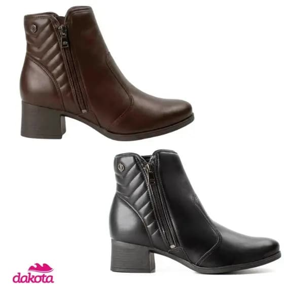 BOTA FEMININA CANO CURTO MATELASSÊ  DAKOTA ( DA 312-DA862) SALTO BLOCO .