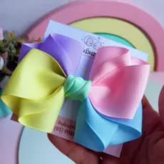 Laço colorido arco-íris presilha de cabelo infantil menina