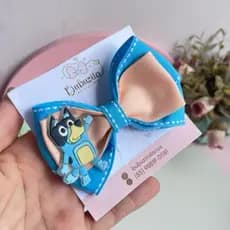 Laço fivela Bluey Bingo desenho infantil azul