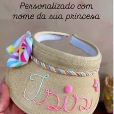 kit bolsa e viseira de praia personalizada chapéu de praia infantil menina com nome da criança